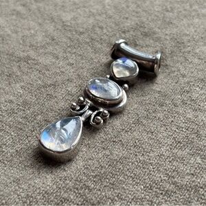 Rainbow Moonstone and Silver Pendant